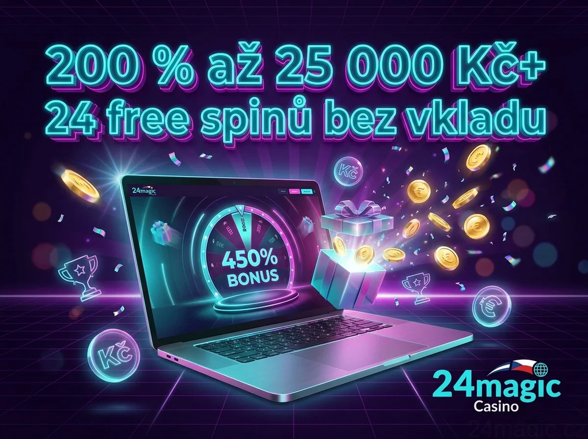 200 % až 25 000 Kč+ 24 free spinů bez vkladu